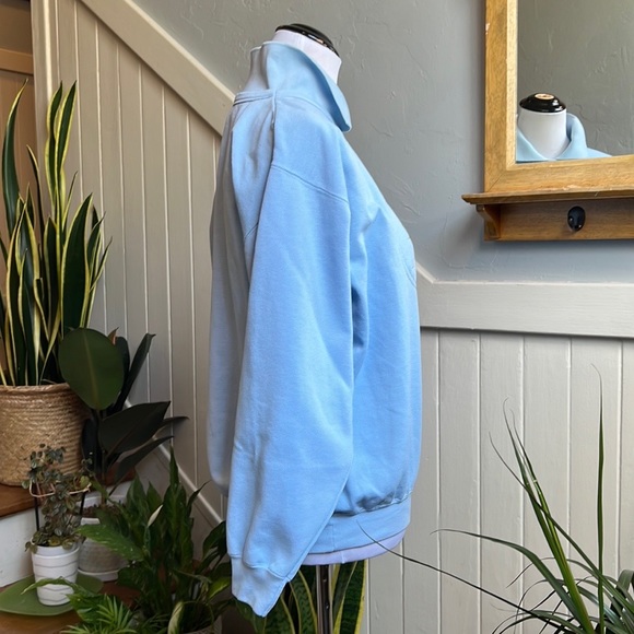 Vintage Puma Sweatshirt with Collar in Sky Blue - Picture 5 of 15
